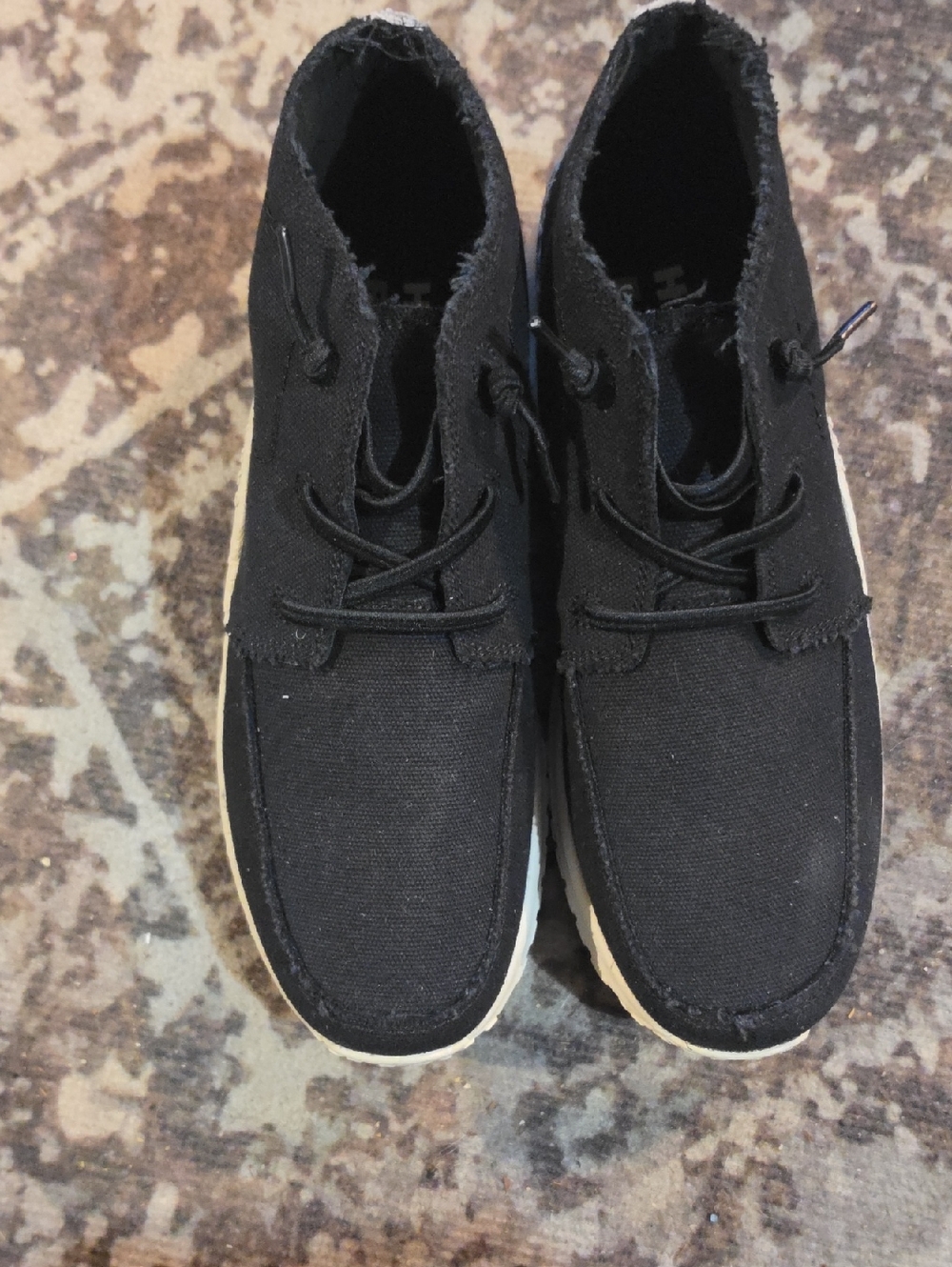 Women’s Black Canvas Lace-Up Ankle Boots